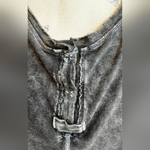 We the Free Free People First Base Oversized Boho Henley Top. - Picture 4 of 11